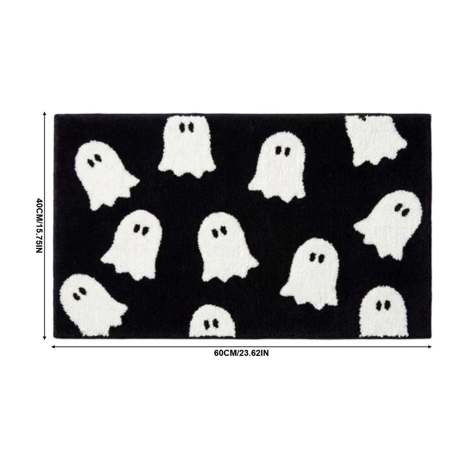 Halloween Ghost Door Mat, Cute Welcome Mat for Front Door Porch Entryway Haunted Outdoor Decor Spooky Decorative Entrance Doormat Non Slip Halloween Rug, 16" x 24"