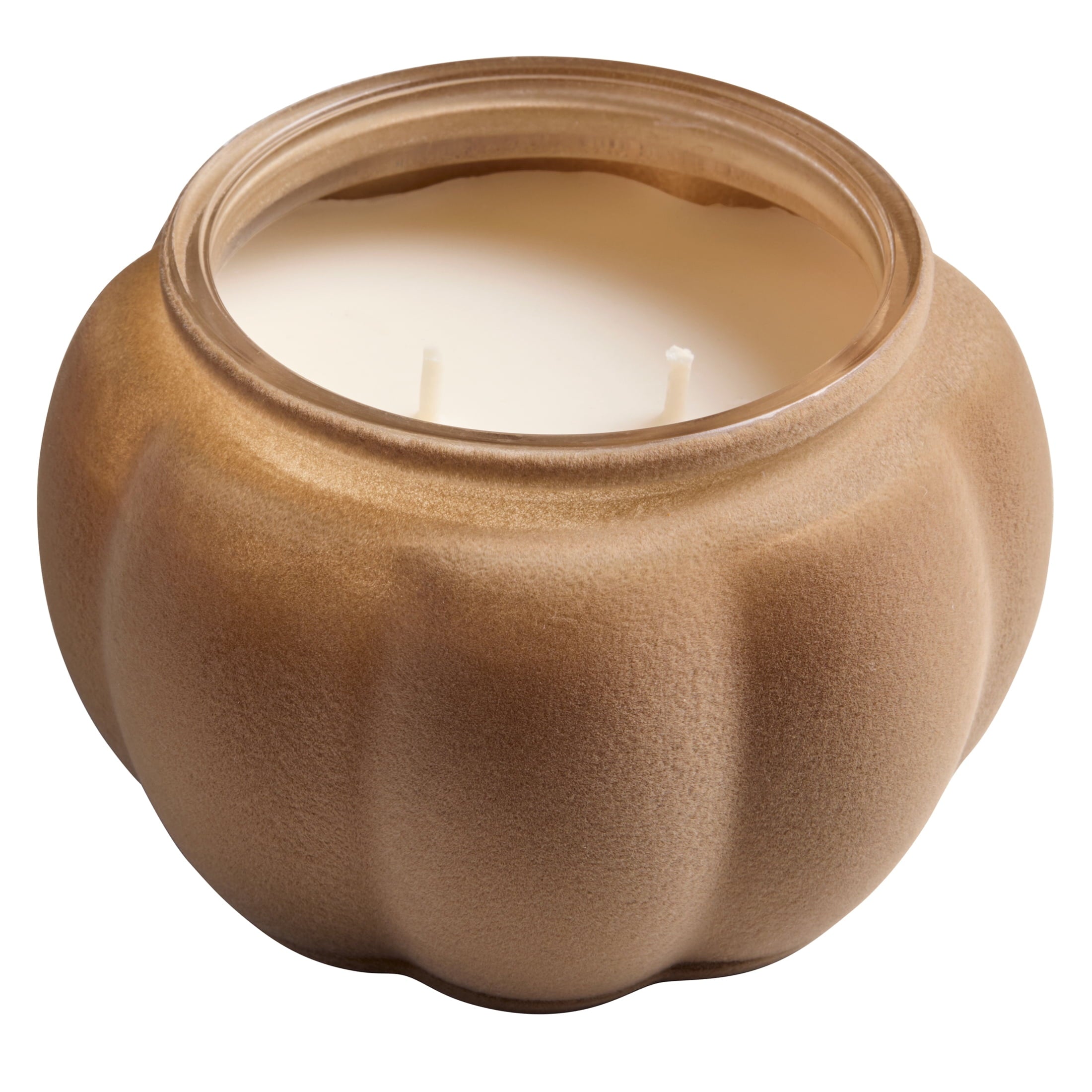 Better Homes & Gardens Flocked Pumpkin Jar Candle, Pumpkin Snickerdoodle Swirl, 2-Wick, 12.7 oz