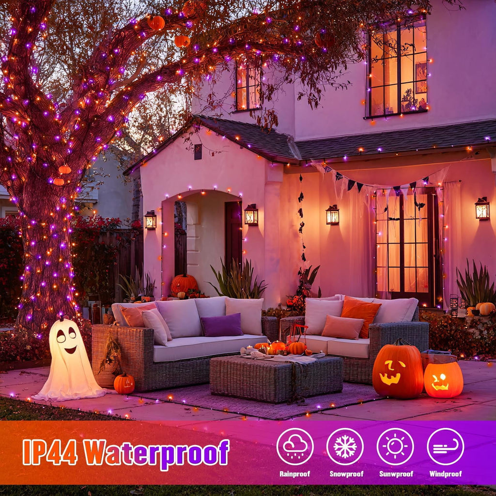 JMEXSUSS 2 Pack Solar String Lights Outdoor, 100 LED 42.7ft White Solar Lights Outdoor Waterproof, 8 Modes Green Wire Solar Christmas Lights for Garden, Wedding, Party, Christmas Tree Decoration