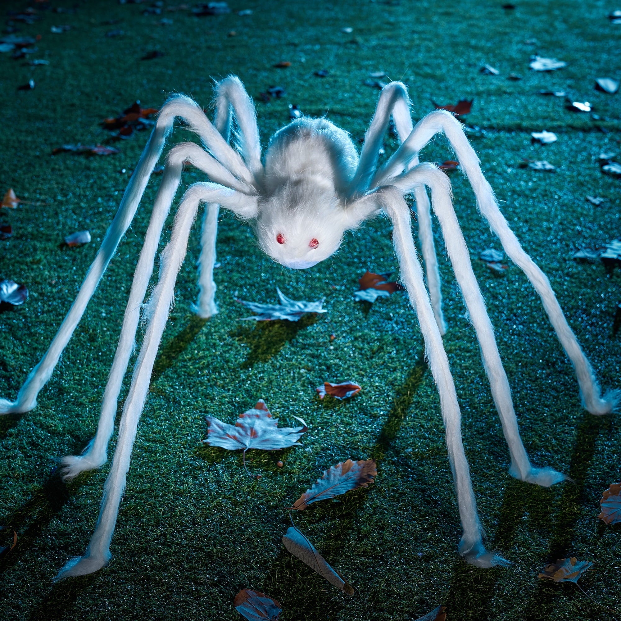 Joyfy 5 ft Scary Giant Spider Halloween Decorations Outdoor,Poseable Spider Lifelike Hairy Prop for Yard,Haunted House,Tree or Porch Party Decorations,Black