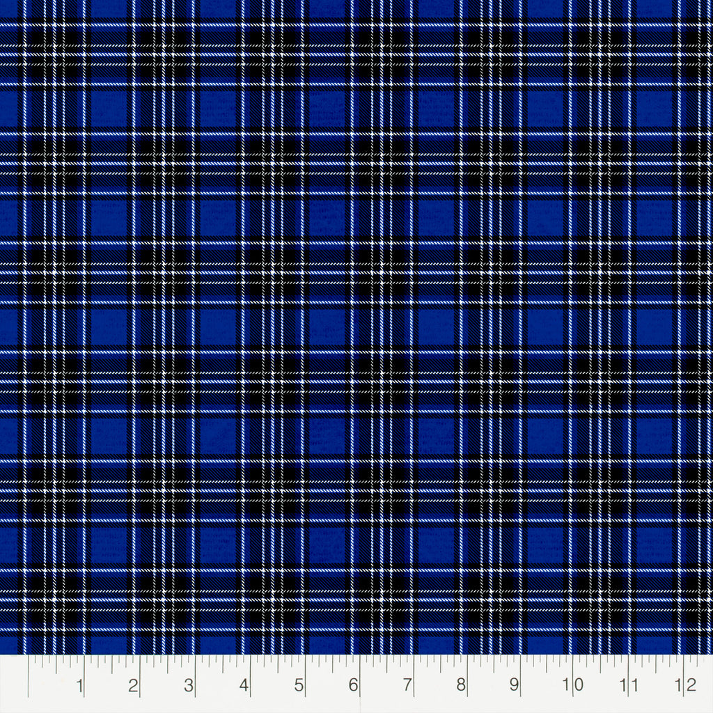Create It 18"x21" Cotton Flannel Plaid Precut Sewing & Craft Fabric Bundle, Blue 15 Piece