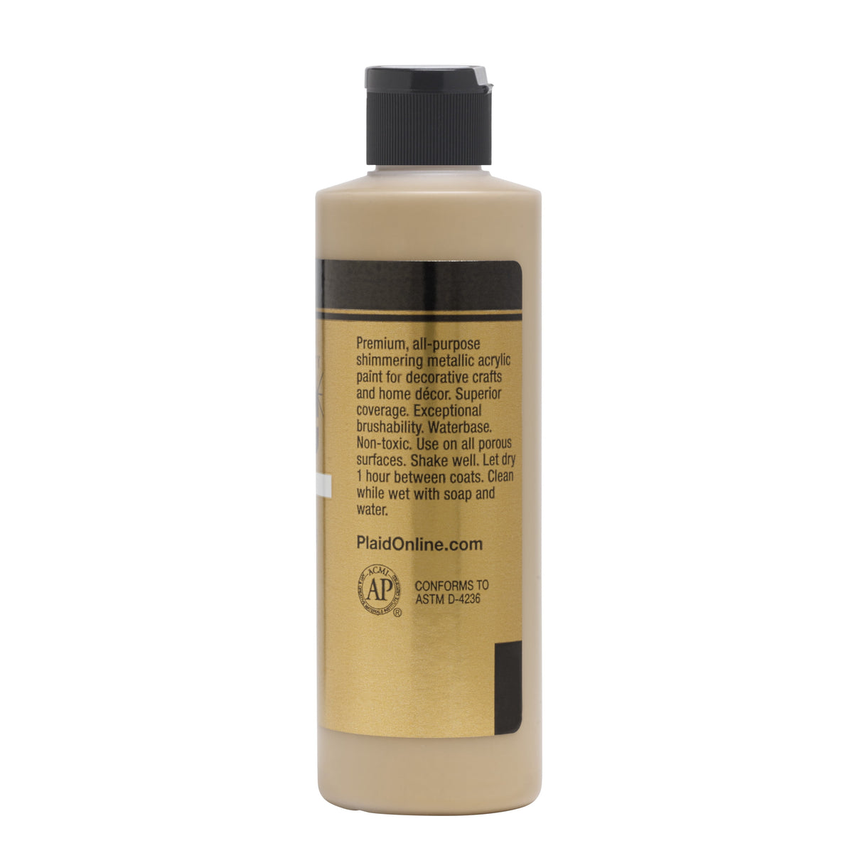 FolkArt Metallic Acrylic Craft Paint, Metallic Finish, Antique Gold, 8 fl oz