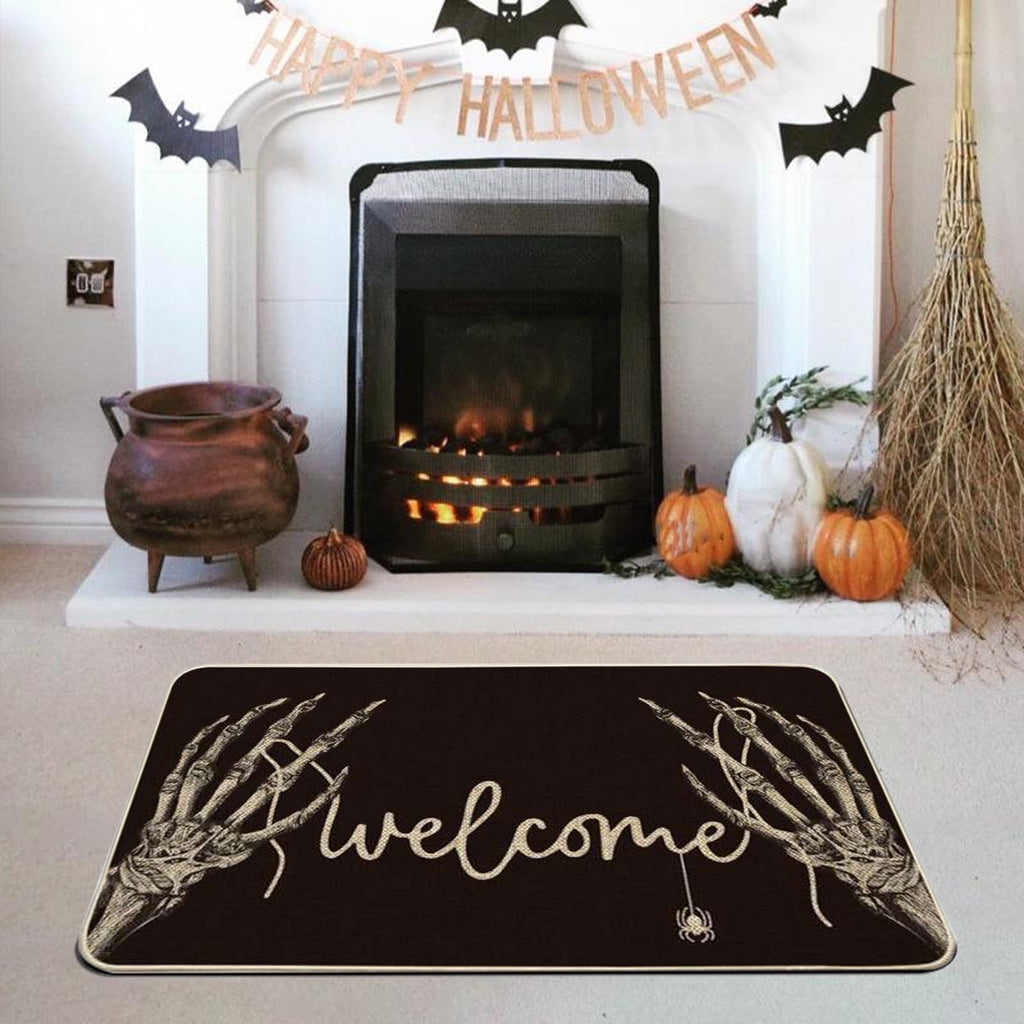 YIMWNYI Halloween-Themed Door Mat, Spooky Entryway Rug, Non-Slip Wiper, Decorative Pumpkin Mat, Perfect for Trick-or-Treaters, Versatile Indoor Outdoor Decor