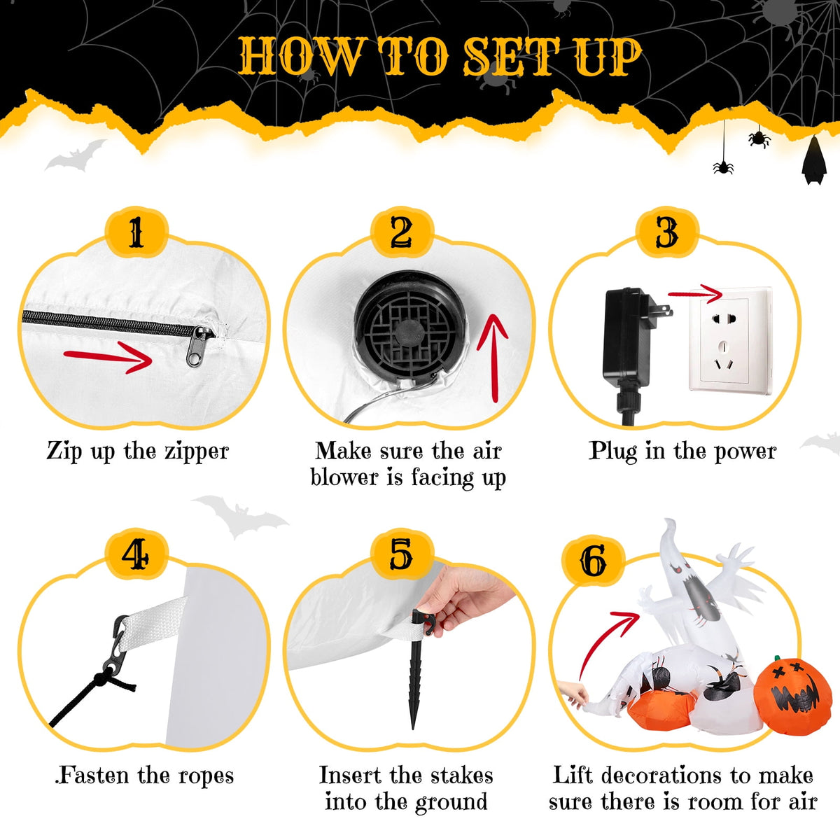 Zimtown 12 FT Halloween Inflatables Ghost Pumpkin Outdoor Halloween Decoration