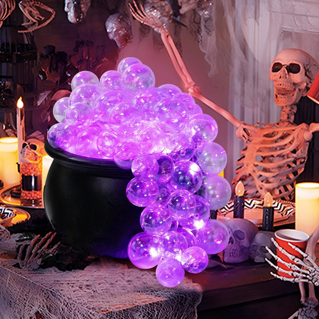 Muecwrye Halloween Decorations Outdoor, Halloween Clearance! Halloween Witches Cauldron on Tripod with Lights, DIY Bubbling Cauldron Set Decor for Home Porch Outside, Halloween Party Supplies