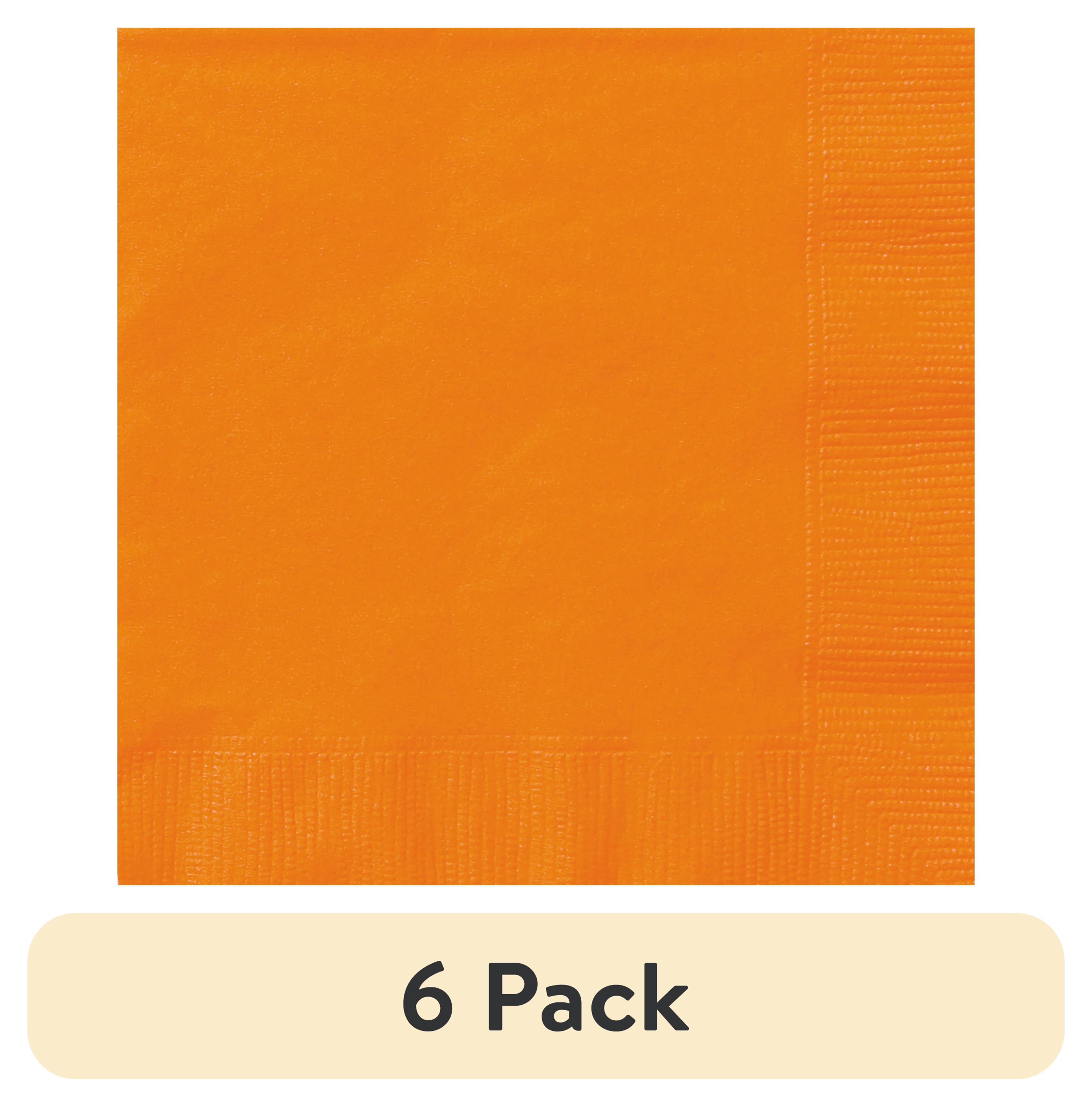 24 Count 6.5IN x 6.5IN Orange Disposable Paper Napkins by Way To Celebrate