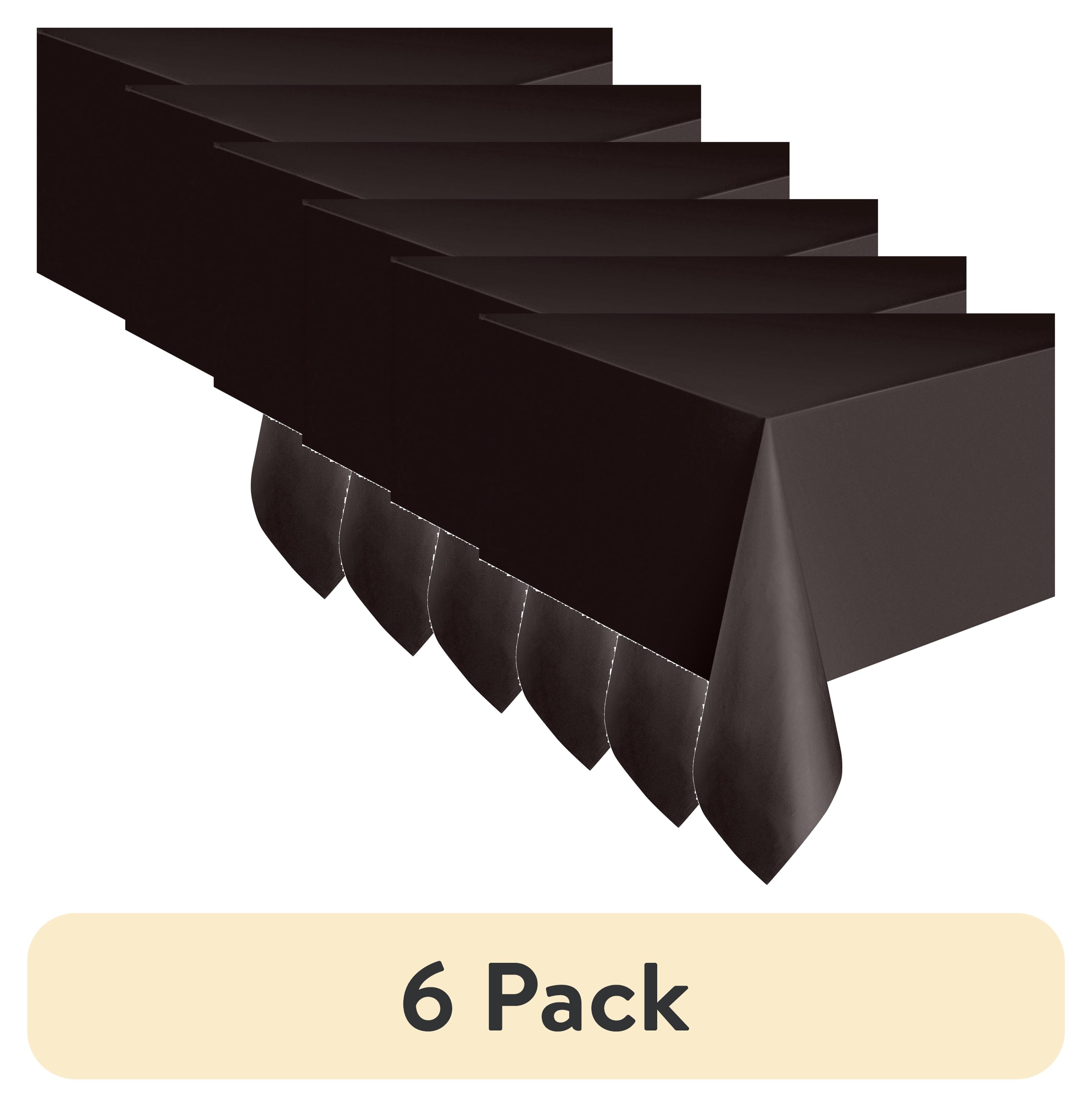 Way To Celebrate Rectangular Plastic Table Cover, Black, 54 in x 108 in, 1 Count