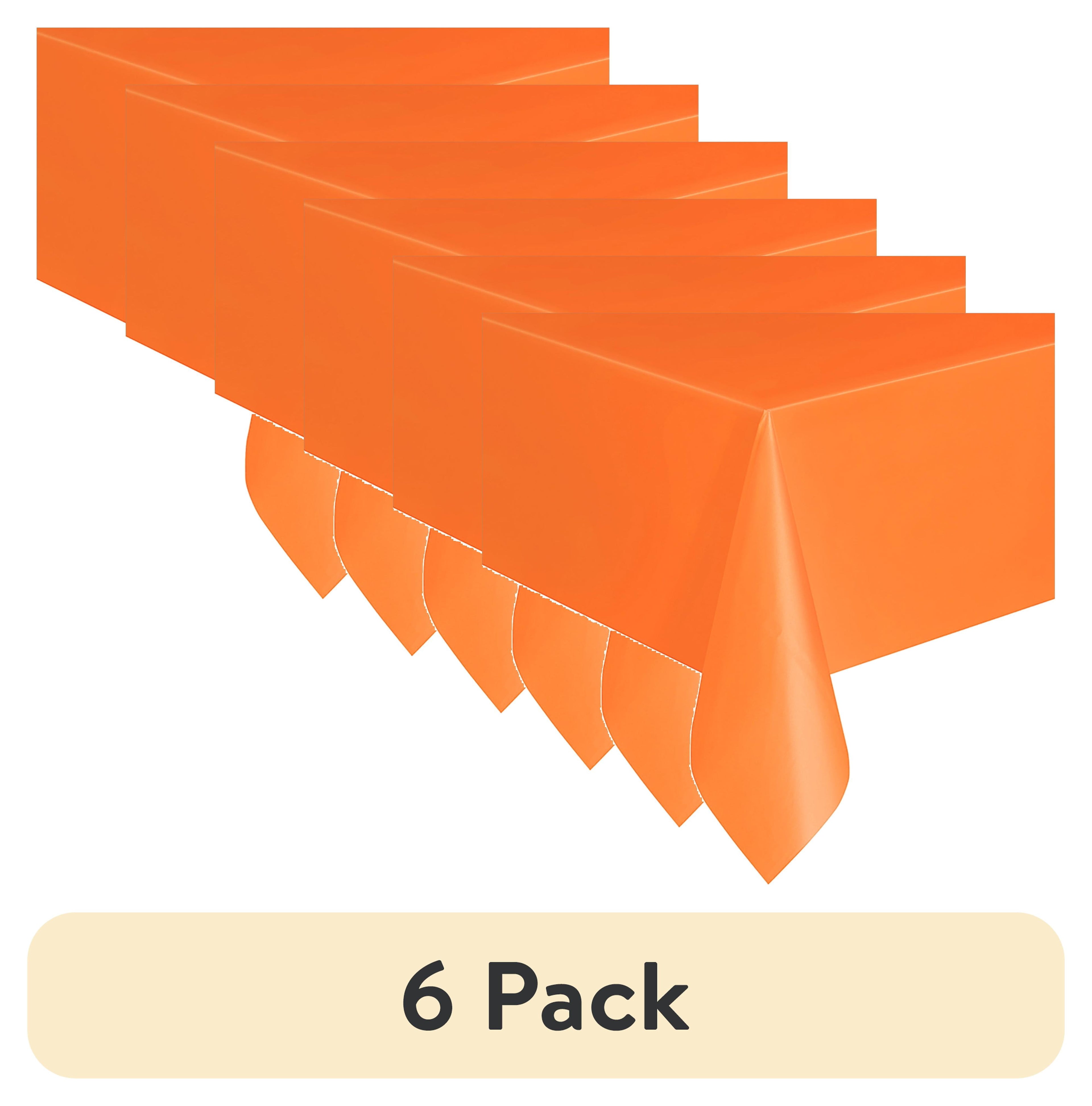 Way To Celebrate Rectangular Plastic Table Cover, Orange, 54 in x 108 in, 1 Count