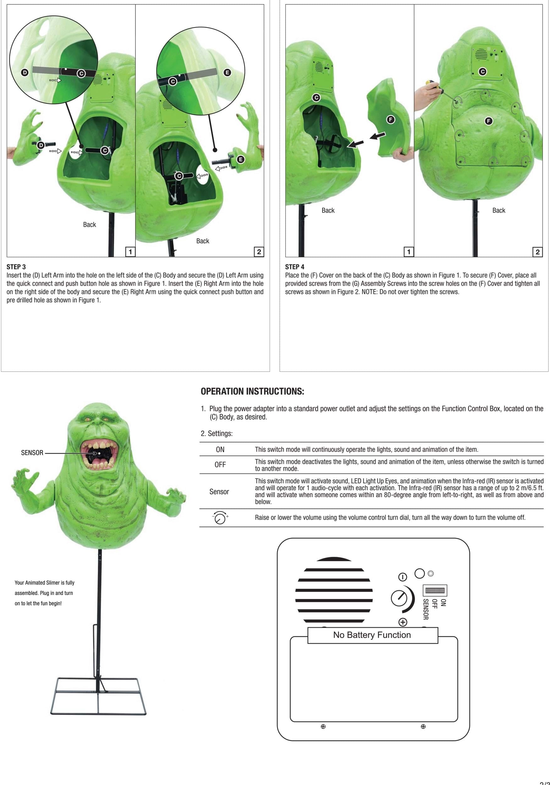 Animated Ghostbusters Slimer Decoration