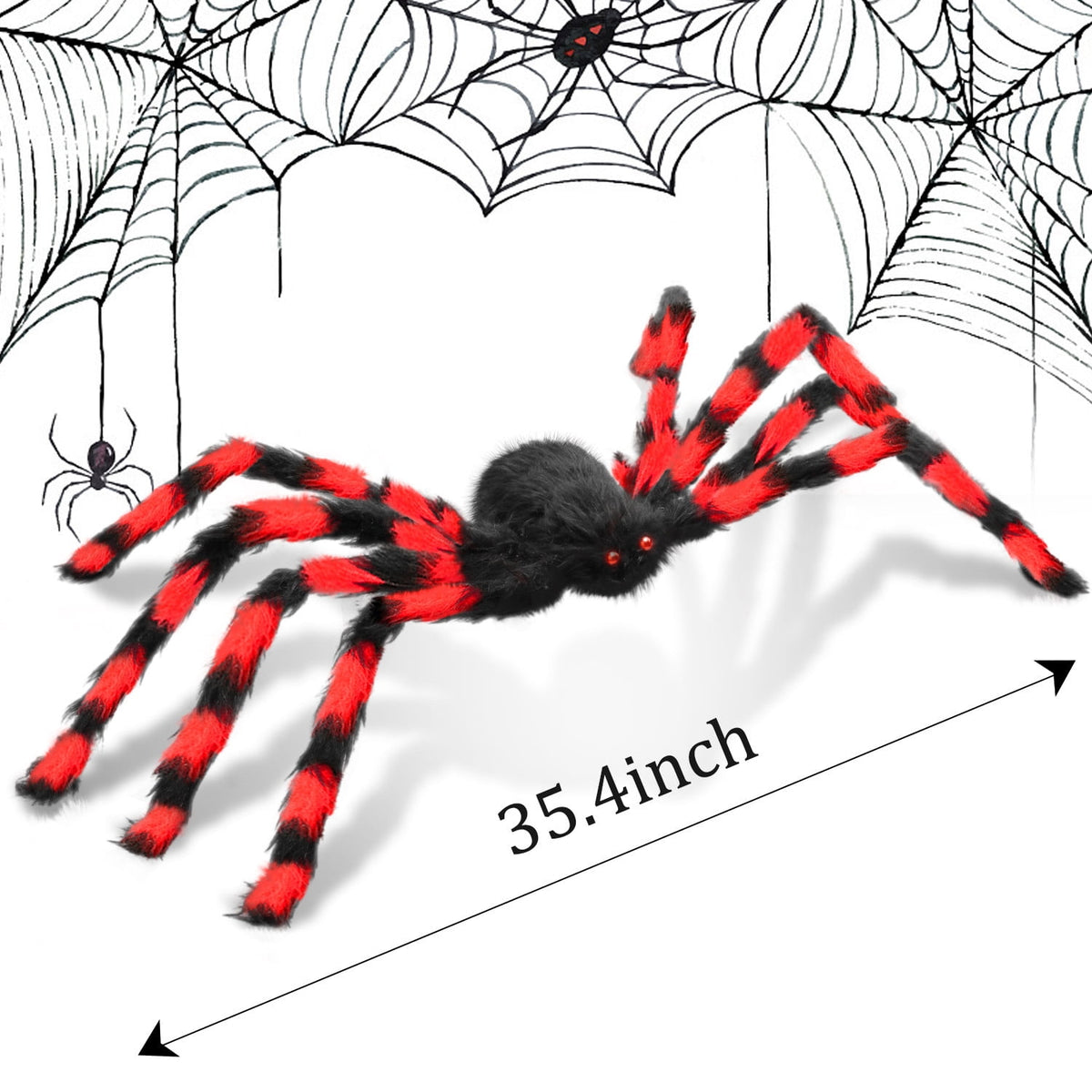 Innens 11.8ft Halloween 144 LED Purple Spider Web Lights with 35" Giant Spider Light up Cobweb Halloween Decorations for Indoor Ourdoor Garden Yard Home Patio (Black, 1Pc)