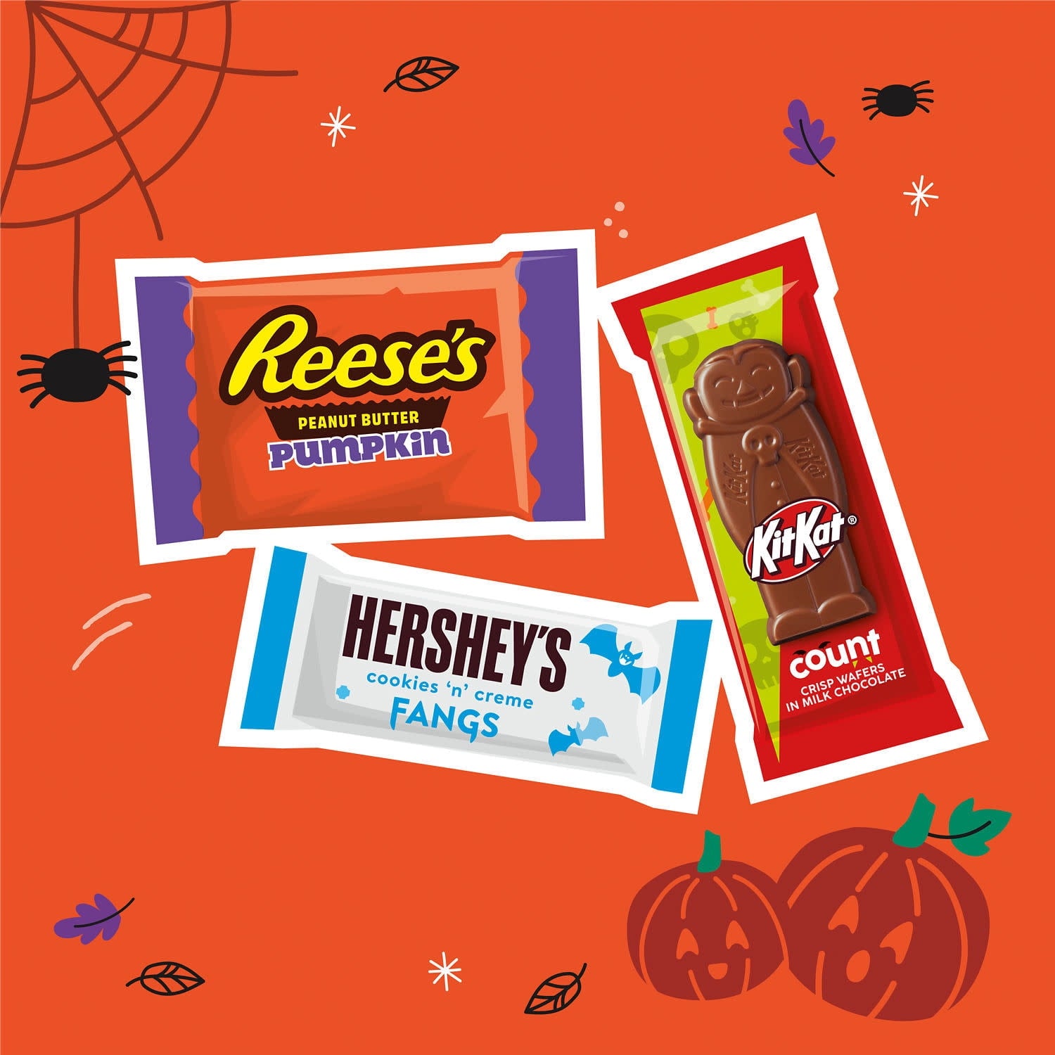 Hershey's, Kit Kat and Reese's Assorted, Halloween Candy Variety Bag, 10.74 oz (20 Pieces)