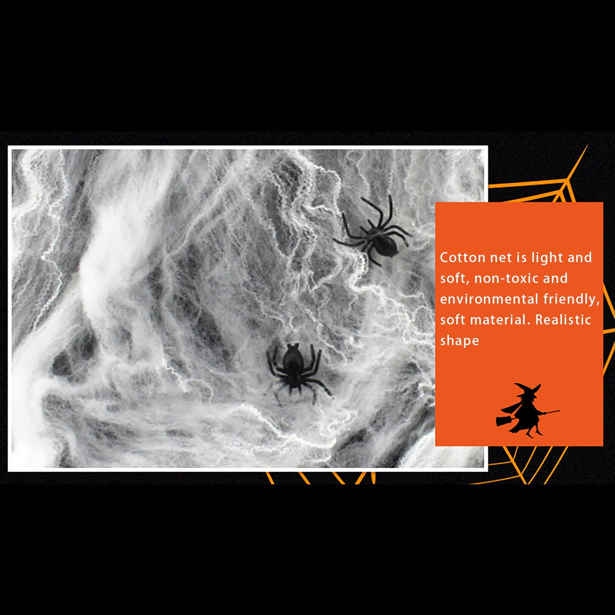 TERGAYEE Spider Web Decor,Luminous Spider Cotton, Super Stretch Cobwebs Creepy Halloween Indoor Outdoor Party Supplies, Halloween Decoration Venue Layout
