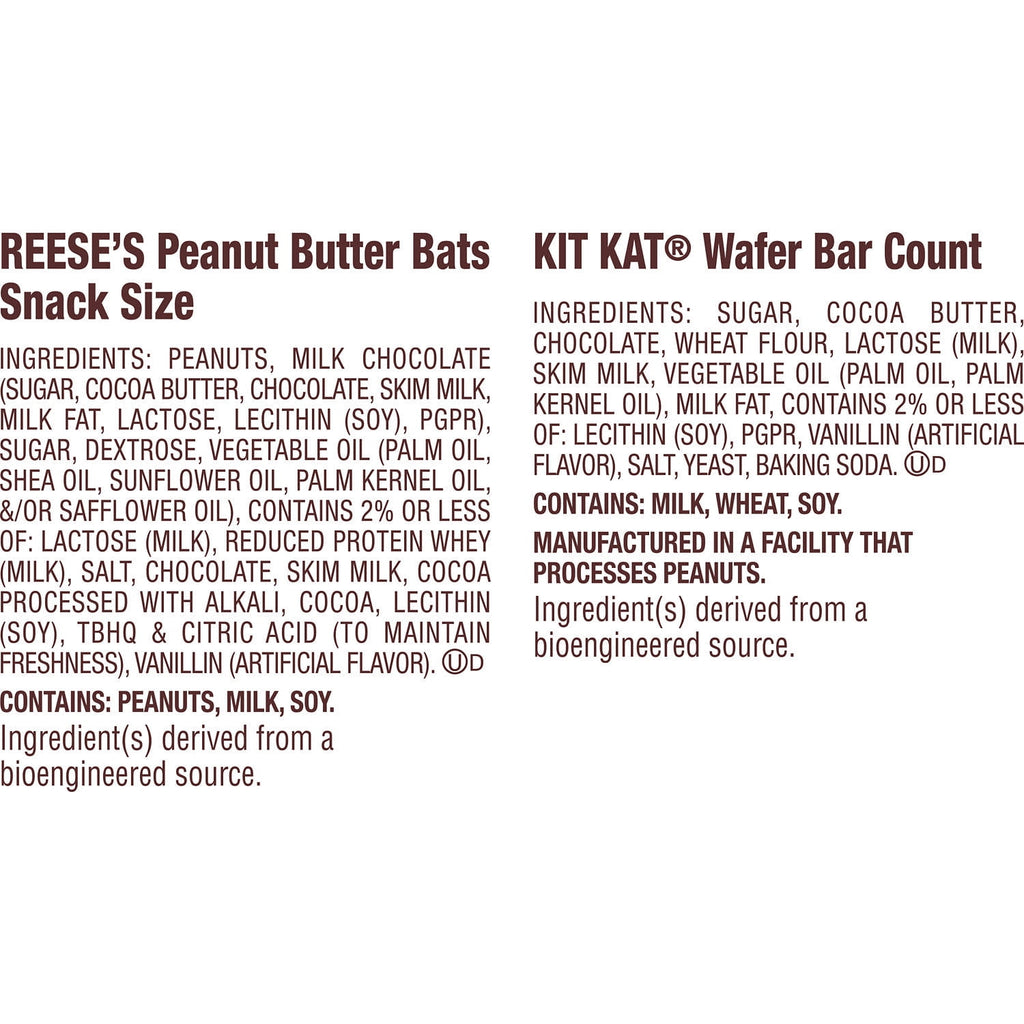 Kit Kat and Reese's Assorted Milk Chocolate, Halloween Candy Bag, 18.44 oz (30 Pieces)