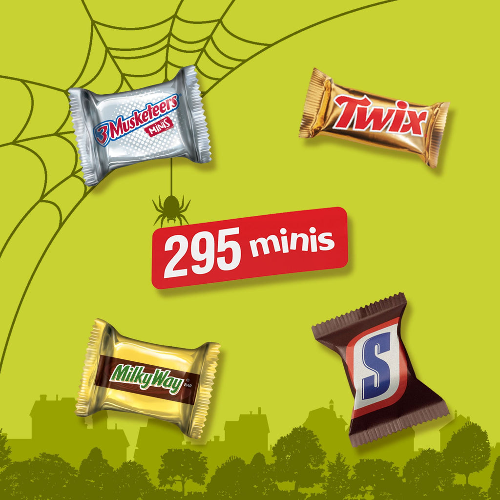 Mars Mixed Snickers, Twix & More Minis Chocolate Halloween Candy Assortment - 295 Count Bulk Bag