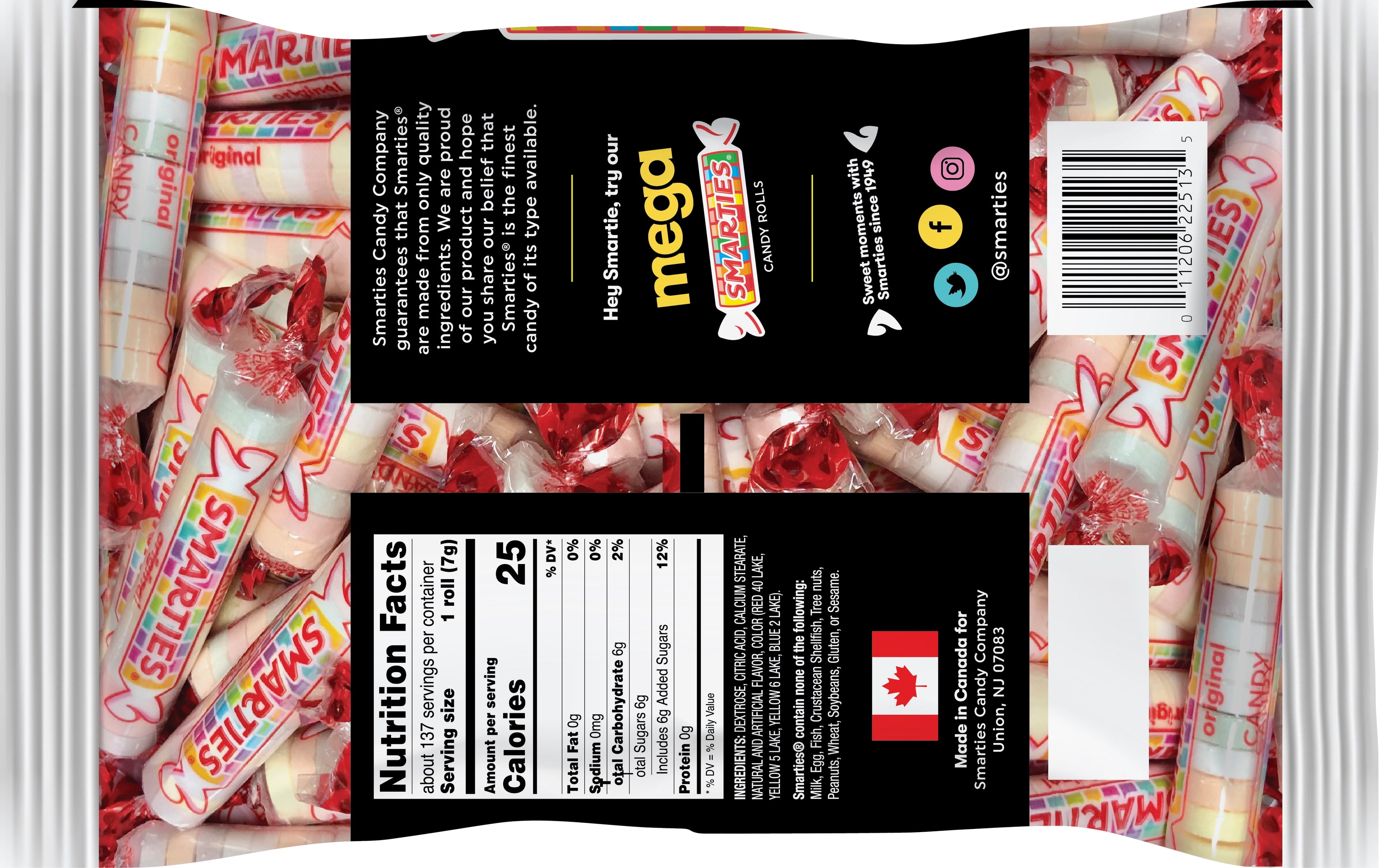 Smarties 2.25lb Halloween Bag - Flavored Candy Rolls