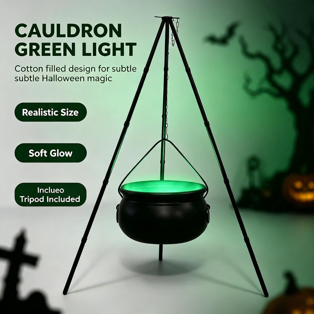Muecwrye Halloween Decorations Outdoor, Halloween Clearance! Halloween Witches Cauldron on Tripod with Lights, DIY Bubbling Cauldron Set Decor for Home Porch Outside, Halloween Party Supplies
