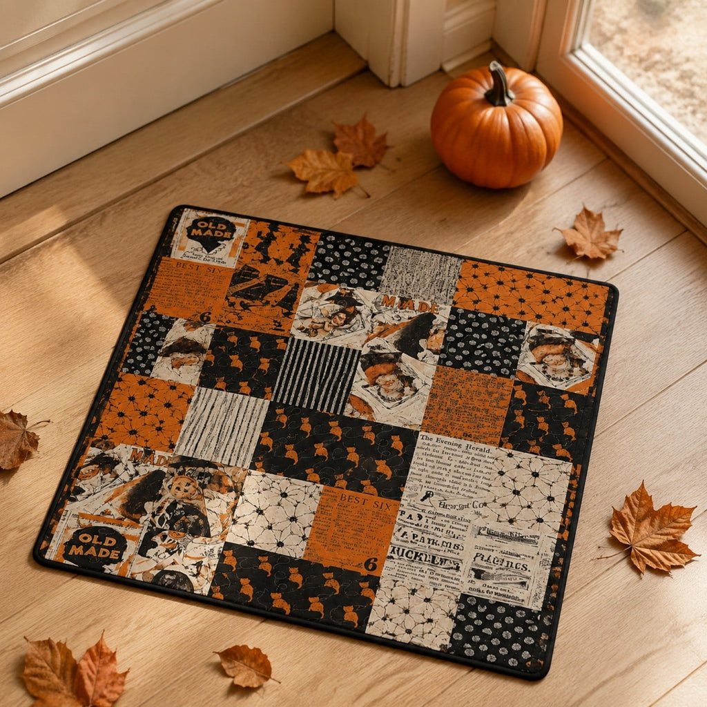 OutmaxHome Halloween Theme Cute Ghost Print Doormat, 15.8x23.6 Inch Non-Slip Absorbent Mat, Easy to Clean, for Front Door, Porch, Farmhouse