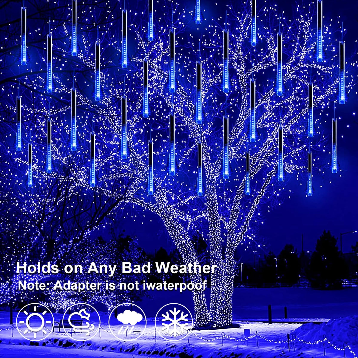 Scidweet Christmas String Lights, 20 inch 10 Tubes 540 LED Icicle Twinkle Meteor Shower Lights Outdoor for Christmas Halloween Holiday Party Home Decor, White