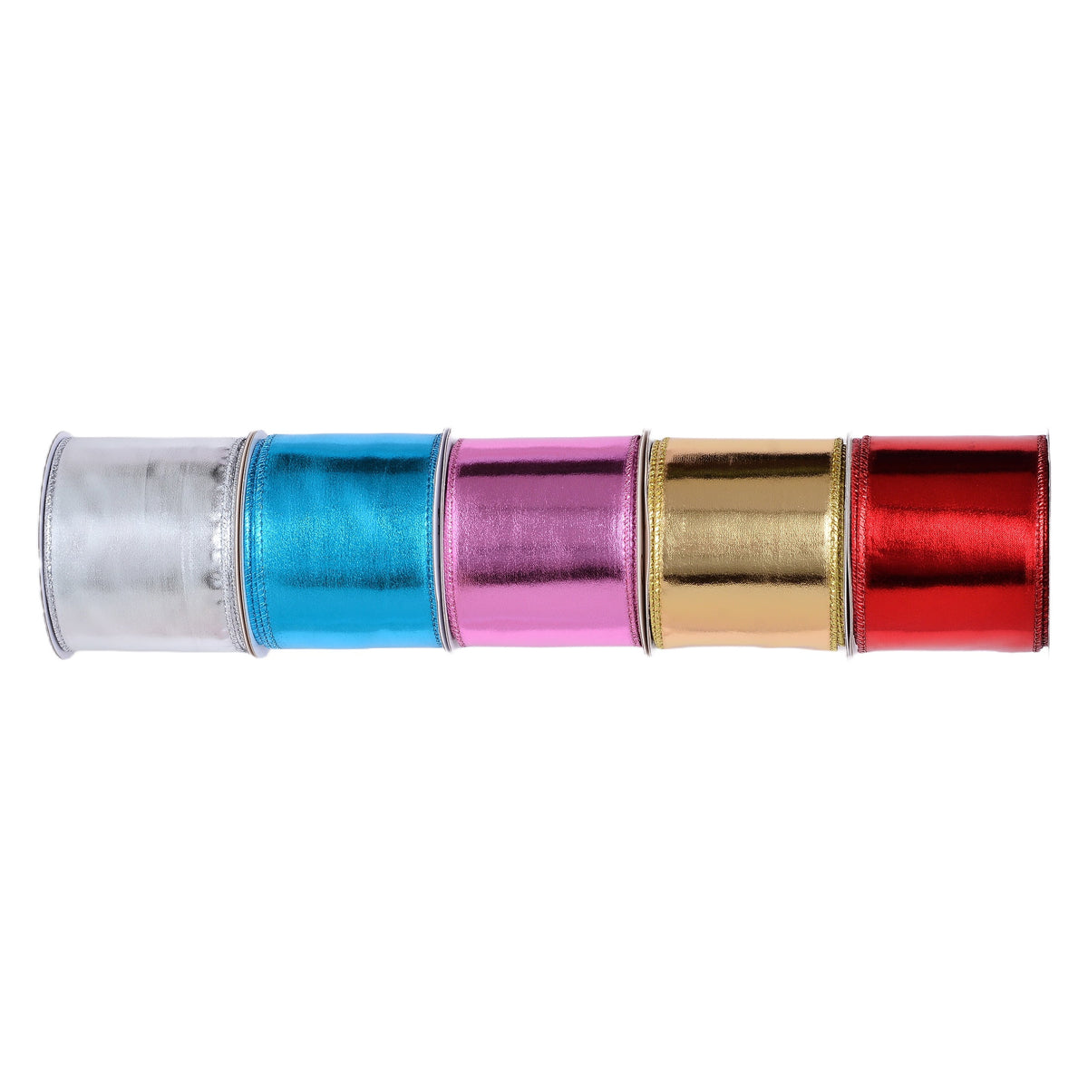 Gwen Studios 2.5" Red Lamé Wire Edge Ribbon, 3 Yards