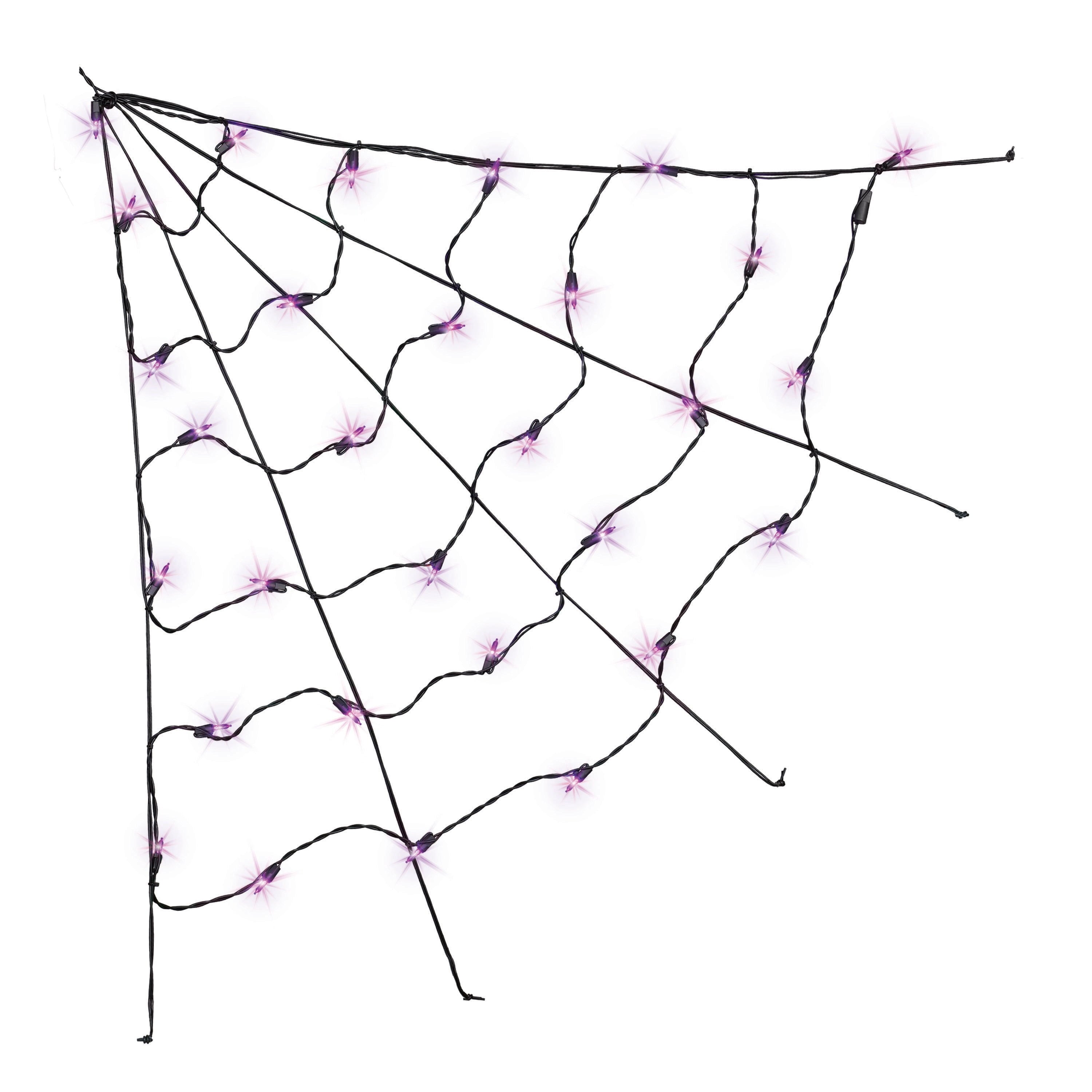 Indoor/Outdoor 30-Count LED Corner Web Lights, Multicolor, 30" x 30", Halloween by Way To Celebrate
