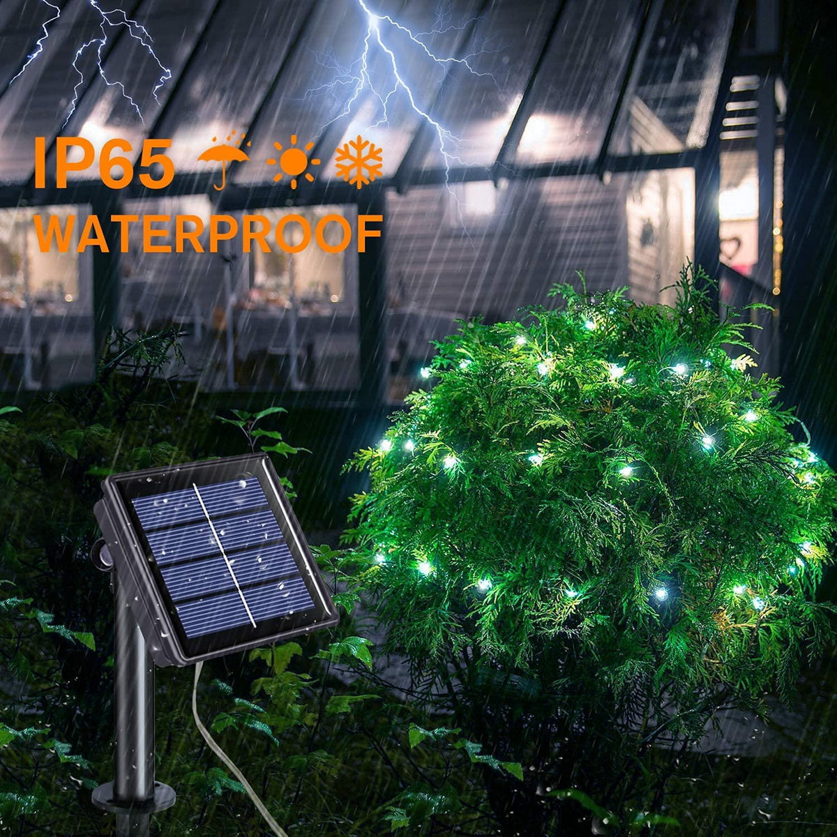 Purple Solar Fairy Lights Outdoor Waterproof, 4 Packs Each 33ft 100 LED Solar String Lights, 8 Modes Silver Wire Solar Twinkle Lights for Halloween Christmas Patio Garden