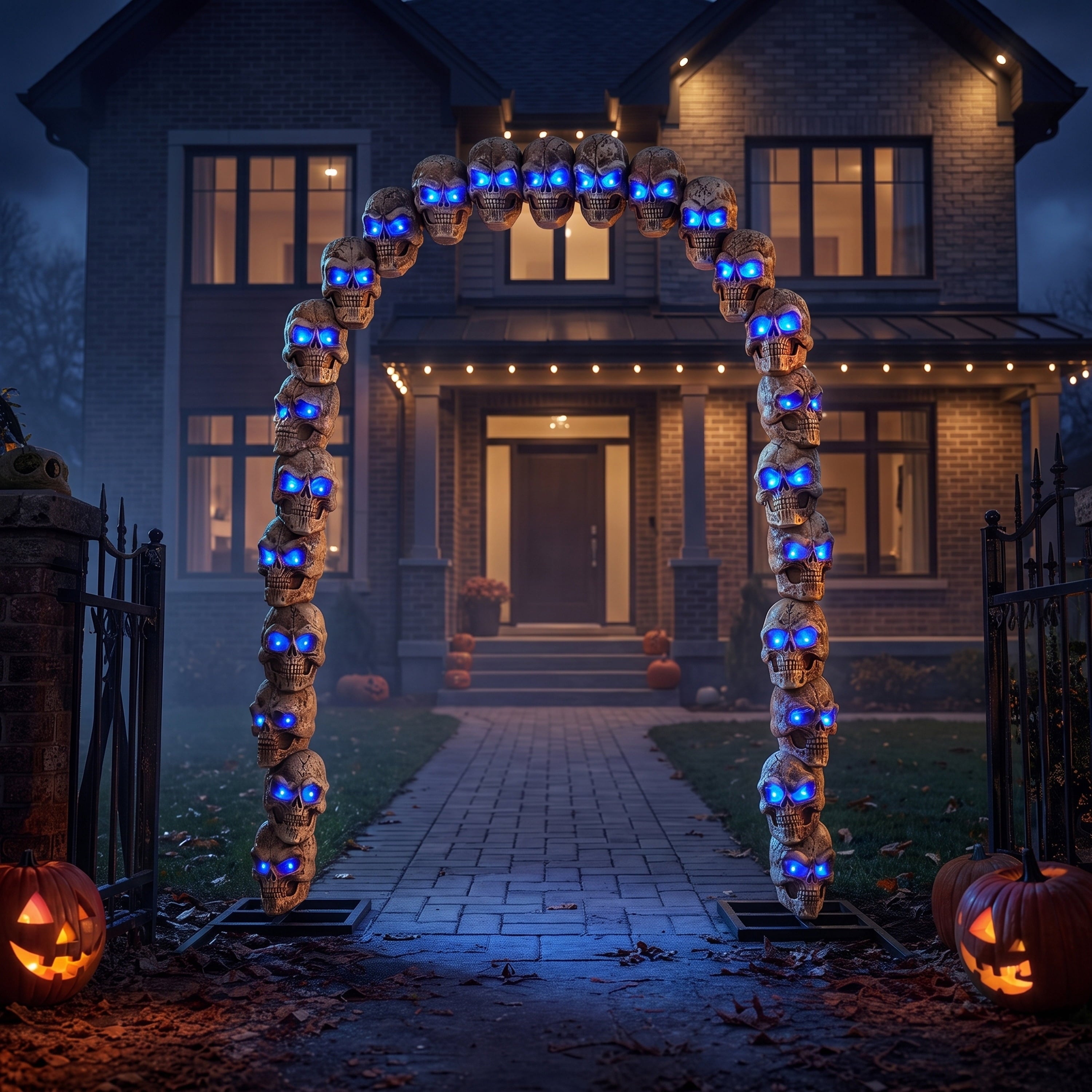 Joyfy 3.3x6.4FT Giant Halloween Groundbreaker Skeleton Decorations Outdoor, Light Up Animated Skeleton, IR Activated with Creepy Sound & Scary Motion, Scary Outdoor Indoor Halloween Decor for Graveya