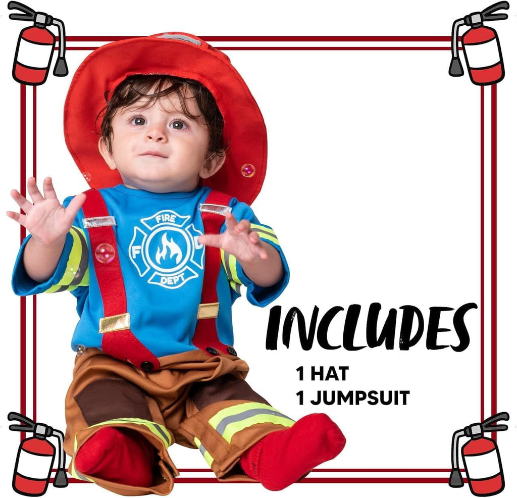 Joyfy Halloween Toddler Firefighter Costume, Fireman Costume for Infants Boys Halloween Party Dress up Cosplay