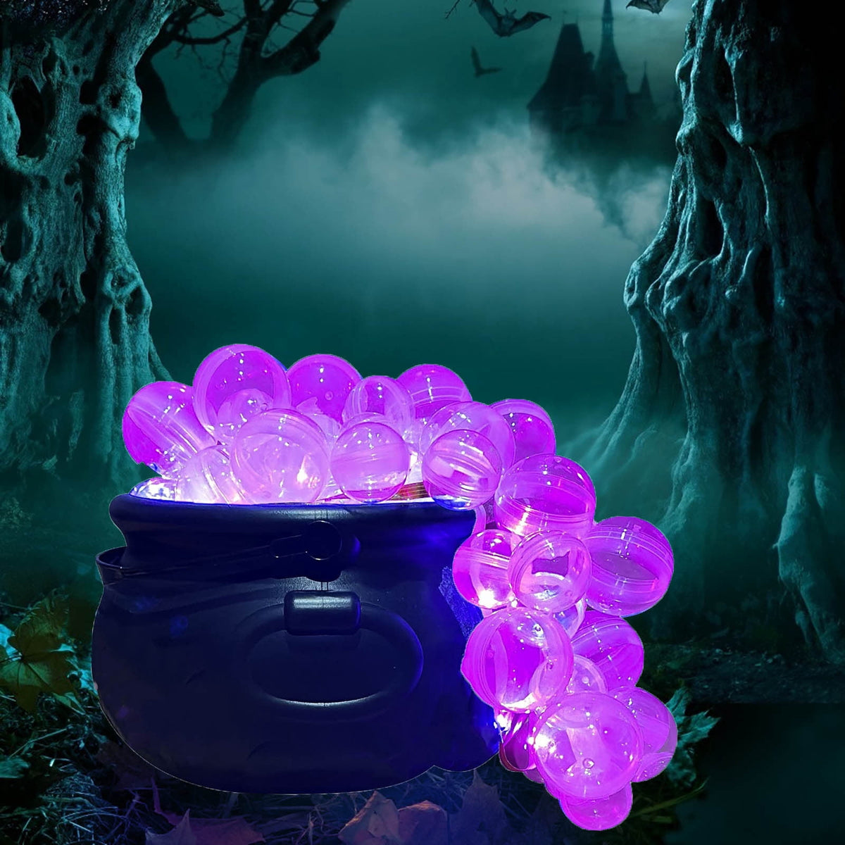 Muecwrye Halloween Decorations Outdoor, Halloween Clearance! Halloween Witches Cauldron on Tripod with Lights, DIY Bubbling Cauldron Set Decor for Home Porch Outside, Halloween Party Supplies