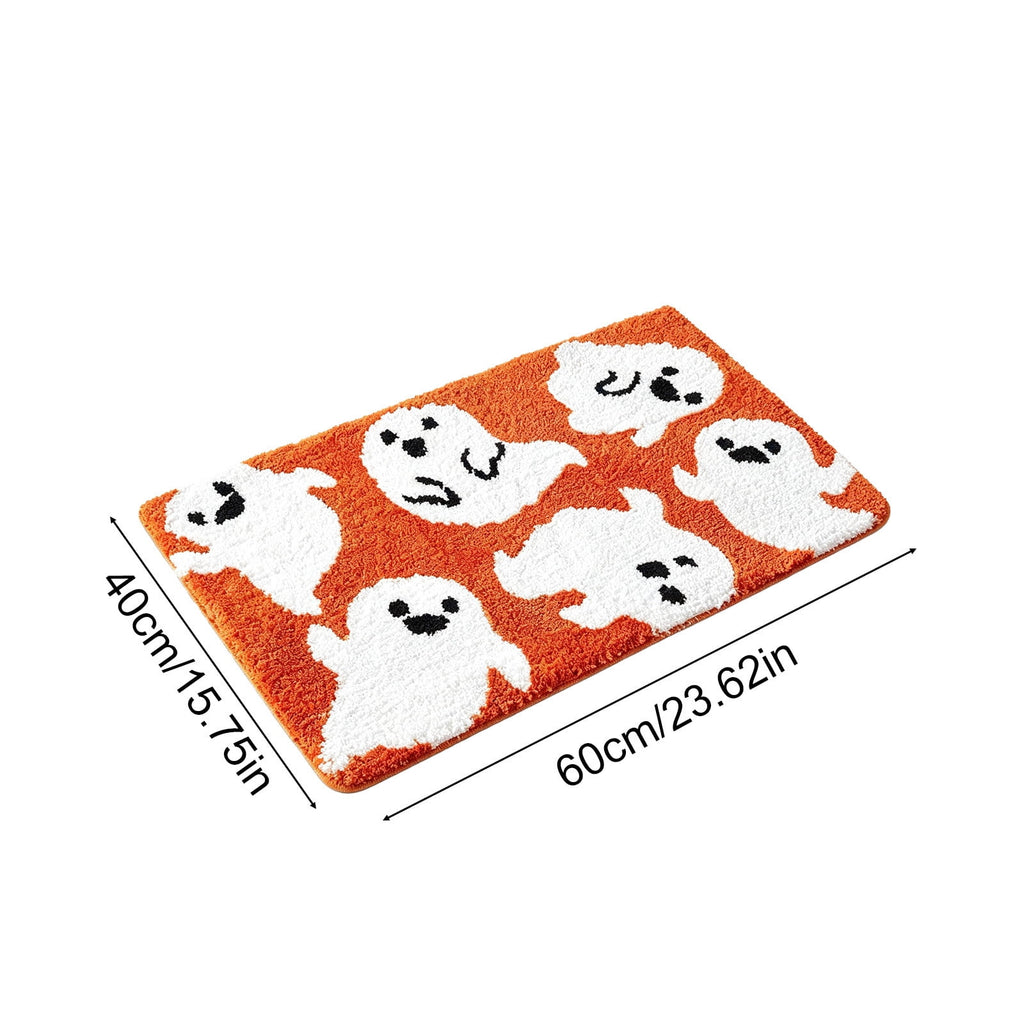 WWC Halloween Door Mat, 32x20 inch Halloween Decor Thick Non Slip Ghost doormat, Entryway Rug for Fall Party Indoor Outdoor Front Porch