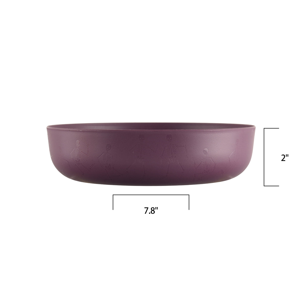 Mainstays 42 oz Round Plastic Dinner Bowl, Etched Bats, Black