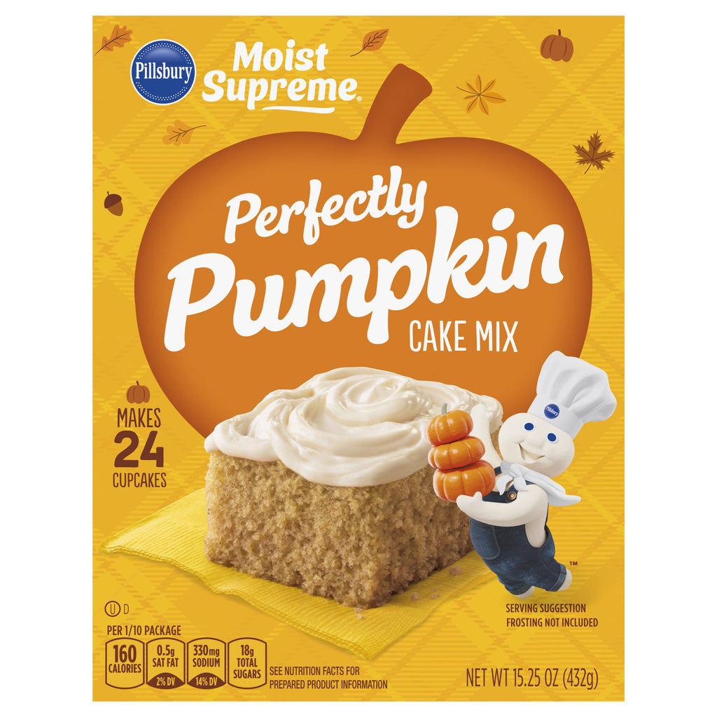 Pillsbury Moist Supreme Premium Perfectly Pumpkin Cake Mix, 15.25 Oz Box