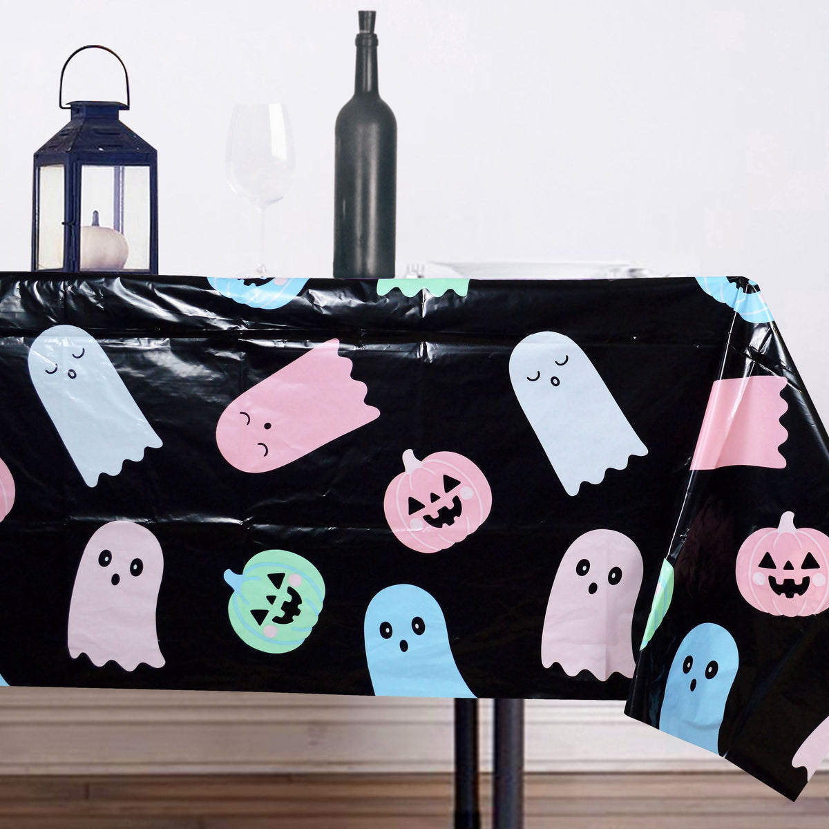 Jack-o'-Lanterns and Ghosts Tablecloth, Multicolor, 54" x 84", Halloween by Way To Celebrate