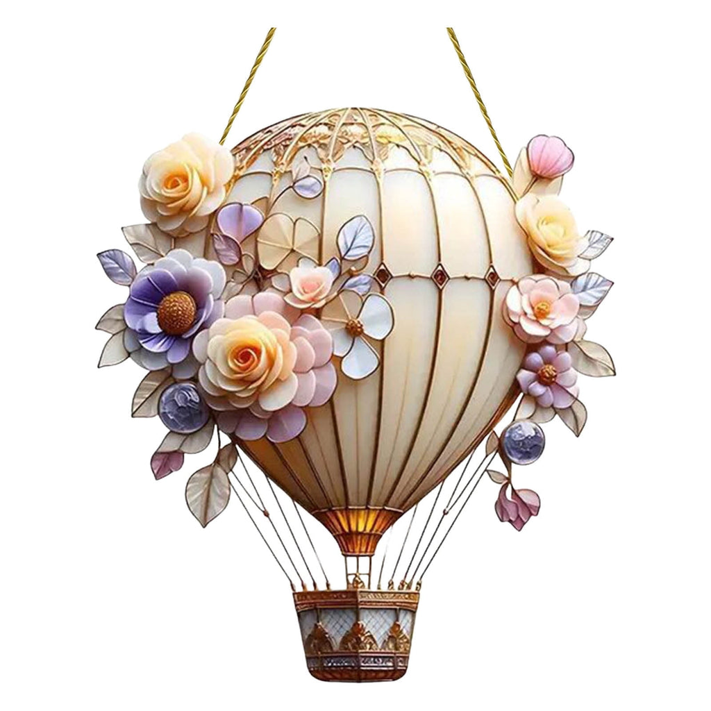 Hot Air Balloon Solar Lantern for Garden Decor, Flickering Flame Hanging Solar Light for Outdoor Decorations, Blue & Purple Lamp for Yard Tree Porch Party
