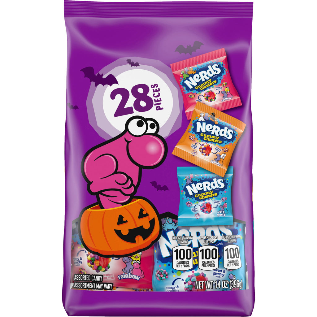Nerds Gummy Clusters Halloween Assorted Treat Pack, 14 oz, 28 Count