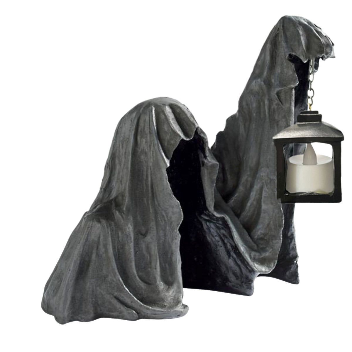 Fridja Hell's Messenger with Lantern, The Ghost Looking for Light Realistic Resin Ghost Sculpture for Halloween Home Garden Decoration Halloween Decorations