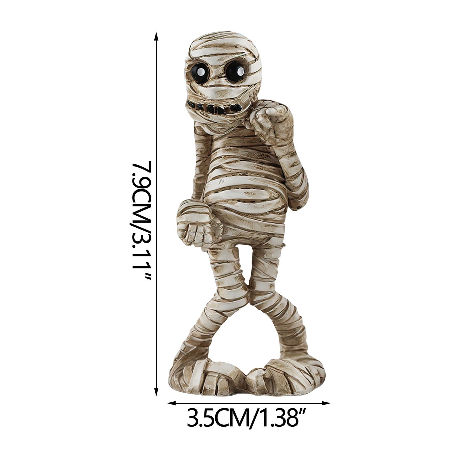 Holloyiver Halloween Mummy Statues, Scary Prop Mummy Stands and Walks Figurines, Realistic Mummy Halloween Decorations Indoor Resin Witch Table Decor