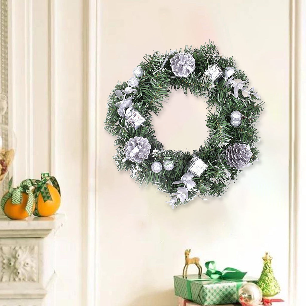 Btomtd Diameter 8" Pumpkin Skull Wreath Halloween Decor Acrylic Round Disk Hanging Ornament with Garland for Front Door Window, A