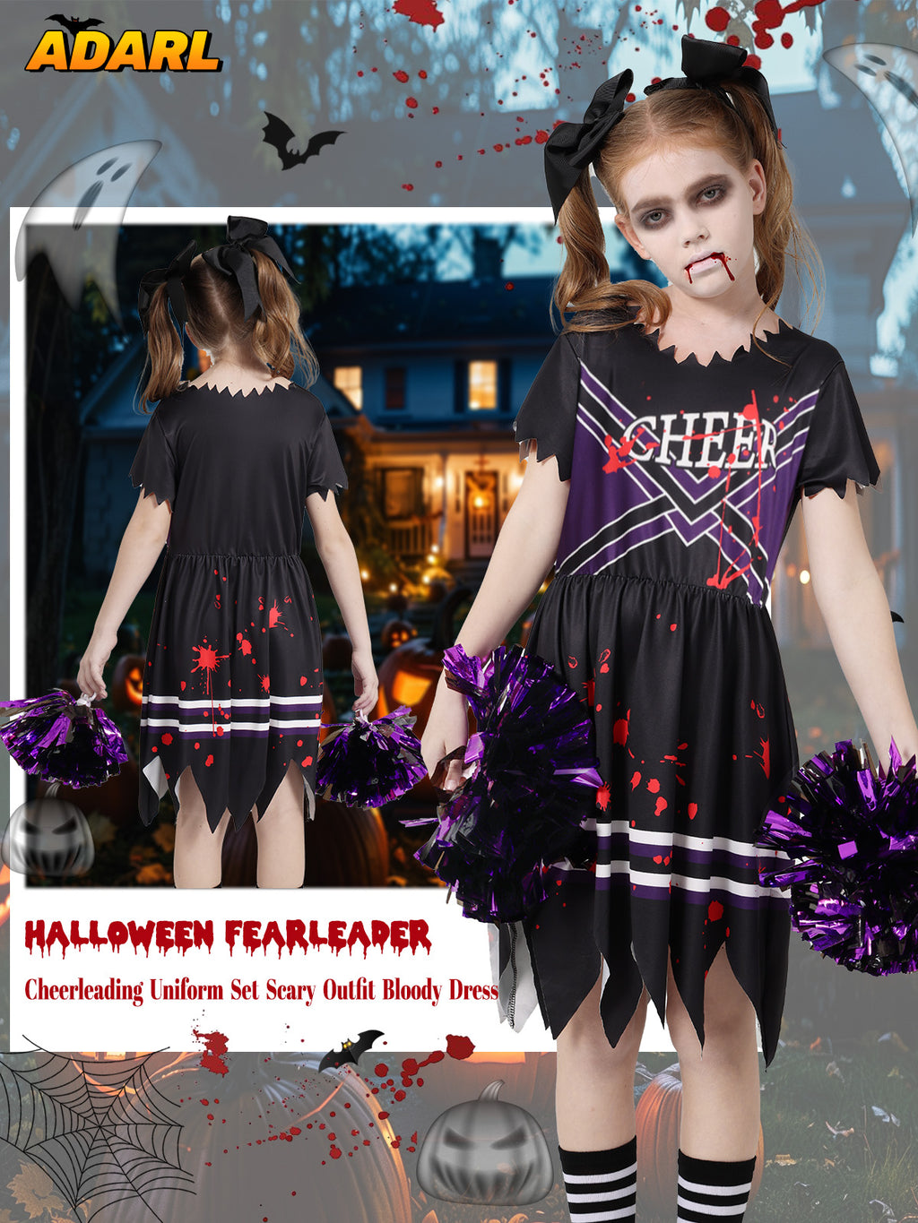 Little Girls Holiday Outfits Short Sleeve Tutu Skirt + Leggings + Arm Sleeves Set, Size 4-8 Years