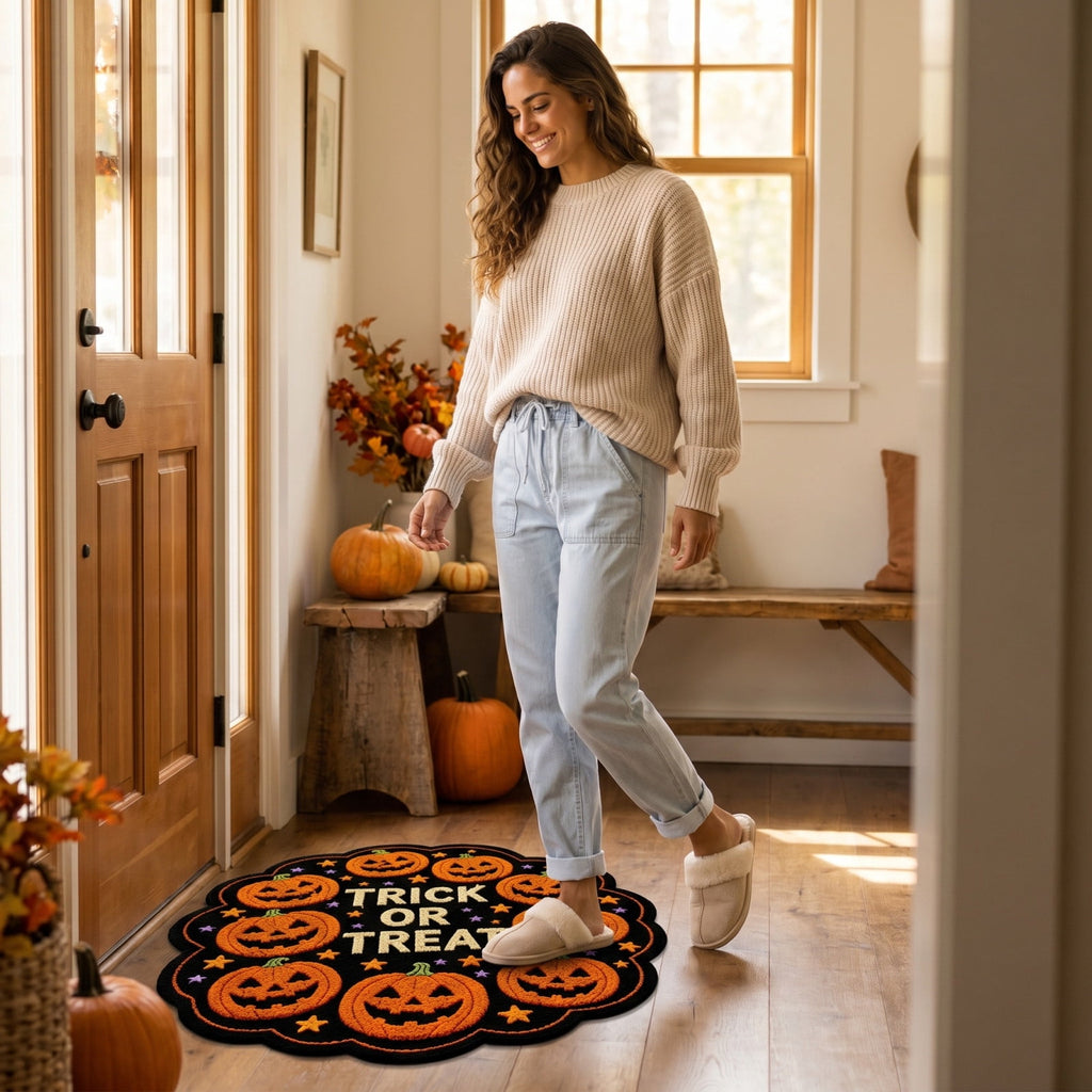 Halloween Rug 15.7"x23.6", Halloween Front Door Mat Outdoor Indoor Entryway Rug Welcome Floor Mat for Front Porch Patio Home Entrance Decor