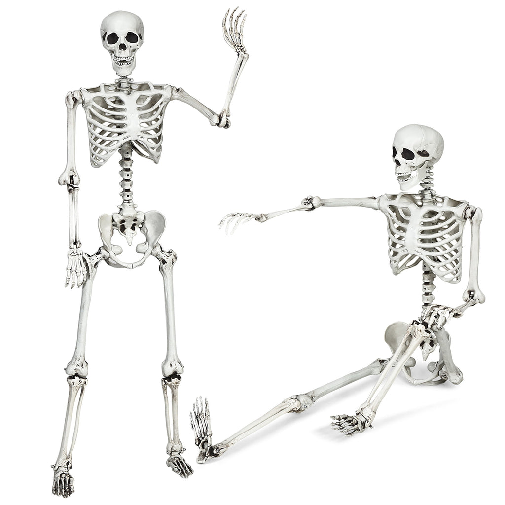Costway 5.4ft Halloween Christmas Skeleton Life Size Realistic Full Body Hanging with Movable Joints 63 Inches