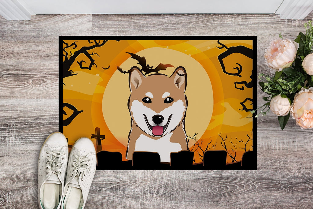 Caroline's Treasures BB1783JMAT Halloween Shiba Inu Door Mat, Indoor Rug or Outdoor Welcome Mat 24x36 Doormat , 36"L x