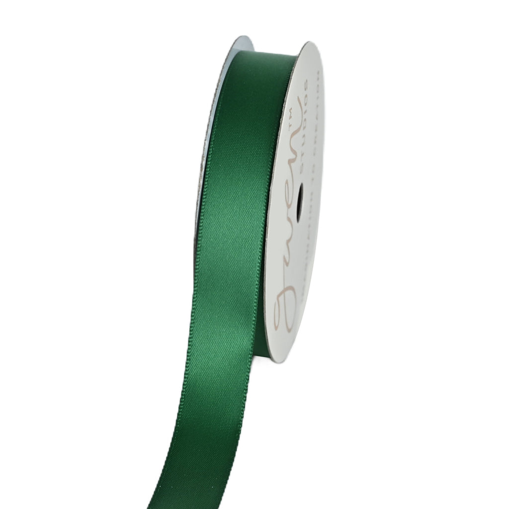 Gwen Studios 5/8" Green Satin Ribbon, 7 Yards