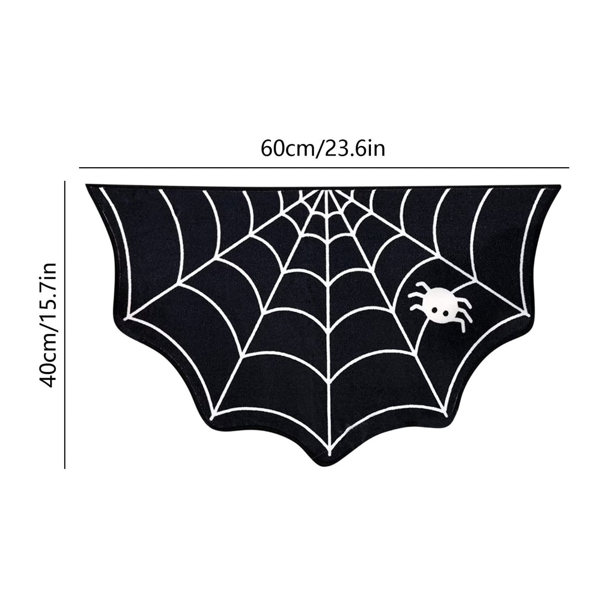 Orangide Halloween Spiderweb Doormat Irregular Black Non Slide Entrance Mat Spooky Decor for Front Door Porch Indoor Outdoor Goth Rug Halloween Decorations
