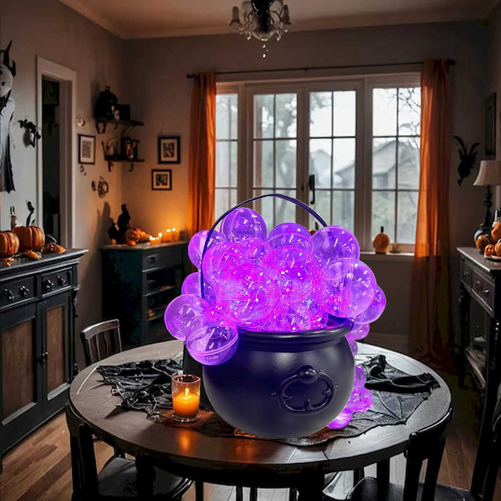 Muecwrye Halloween Decorations Outdoor, Halloween Clearance! Halloween Witches Cauldron on Tripod with Lights, DIY Bubbling Cauldron Set Decor for Home Porch Outside, Halloween Party Supplies
