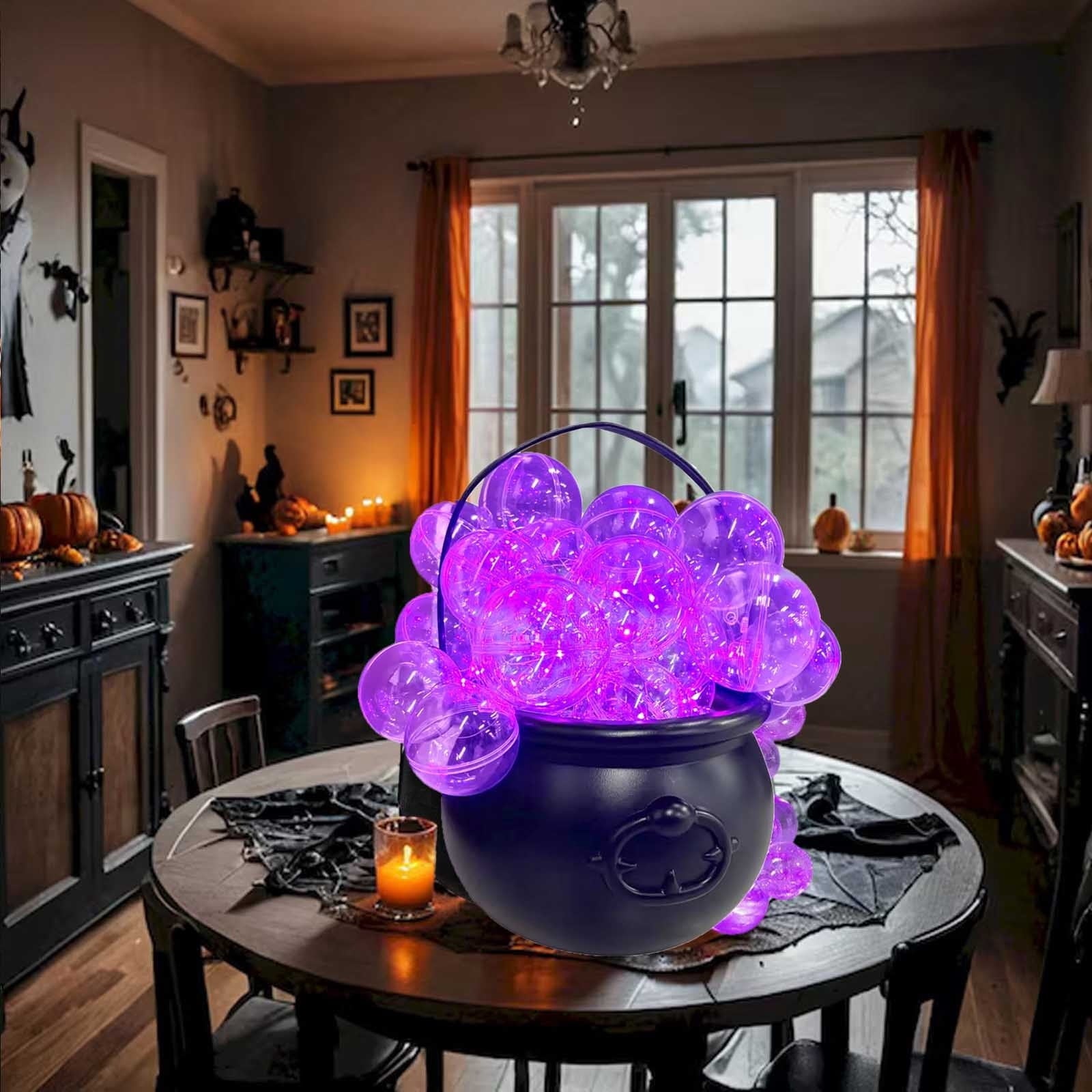 Muecwrye Halloween Decorations Outdoor, Halloween Clearance! Halloween Witches Cauldron on Tripod with Lights, DIY Bubbling Cauldron Set Decor for Home Porch Outside, Halloween Party Supplies