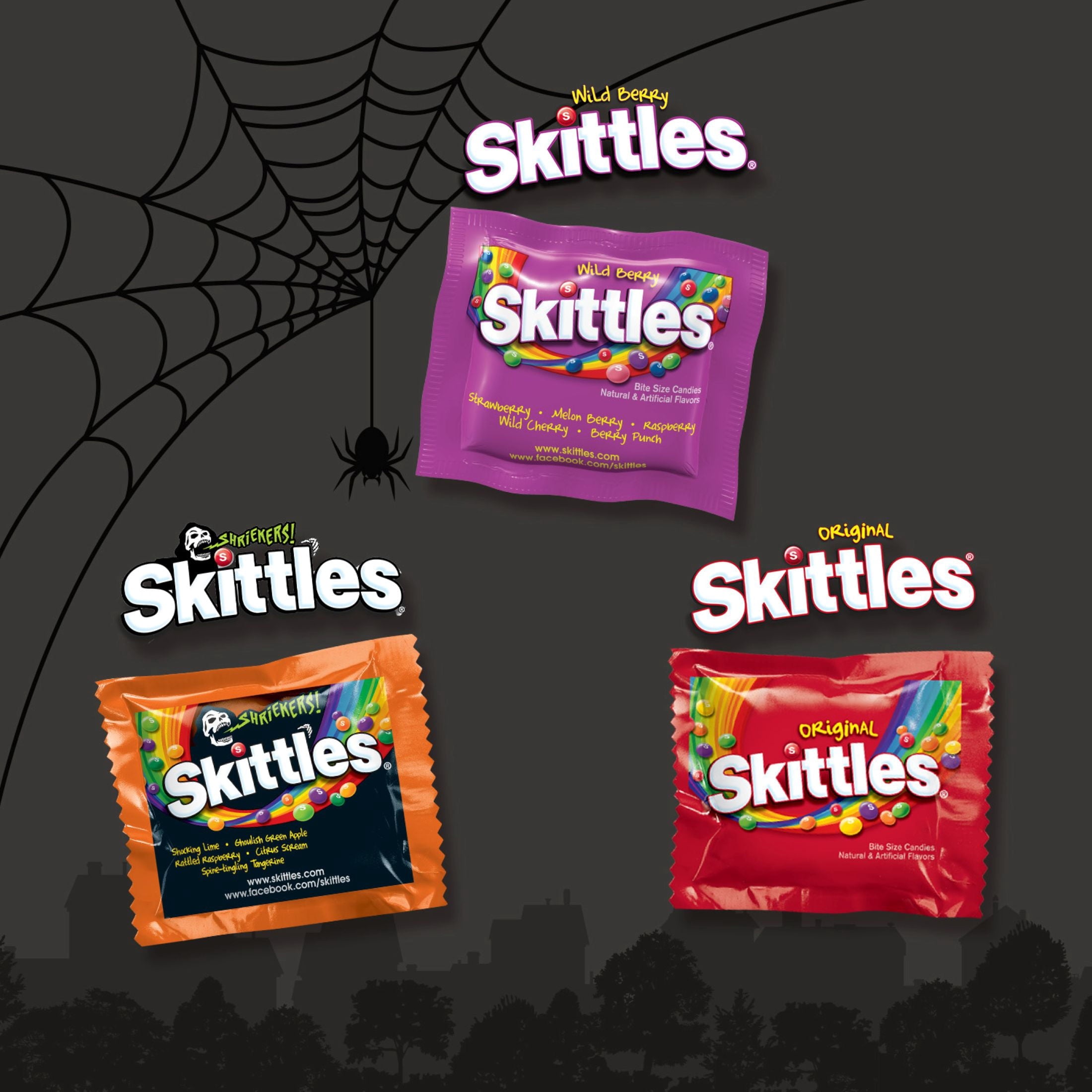 Skittles Fun Size Chewy Halloween Candy Variety Pack - 50 Ct Bulk Bag