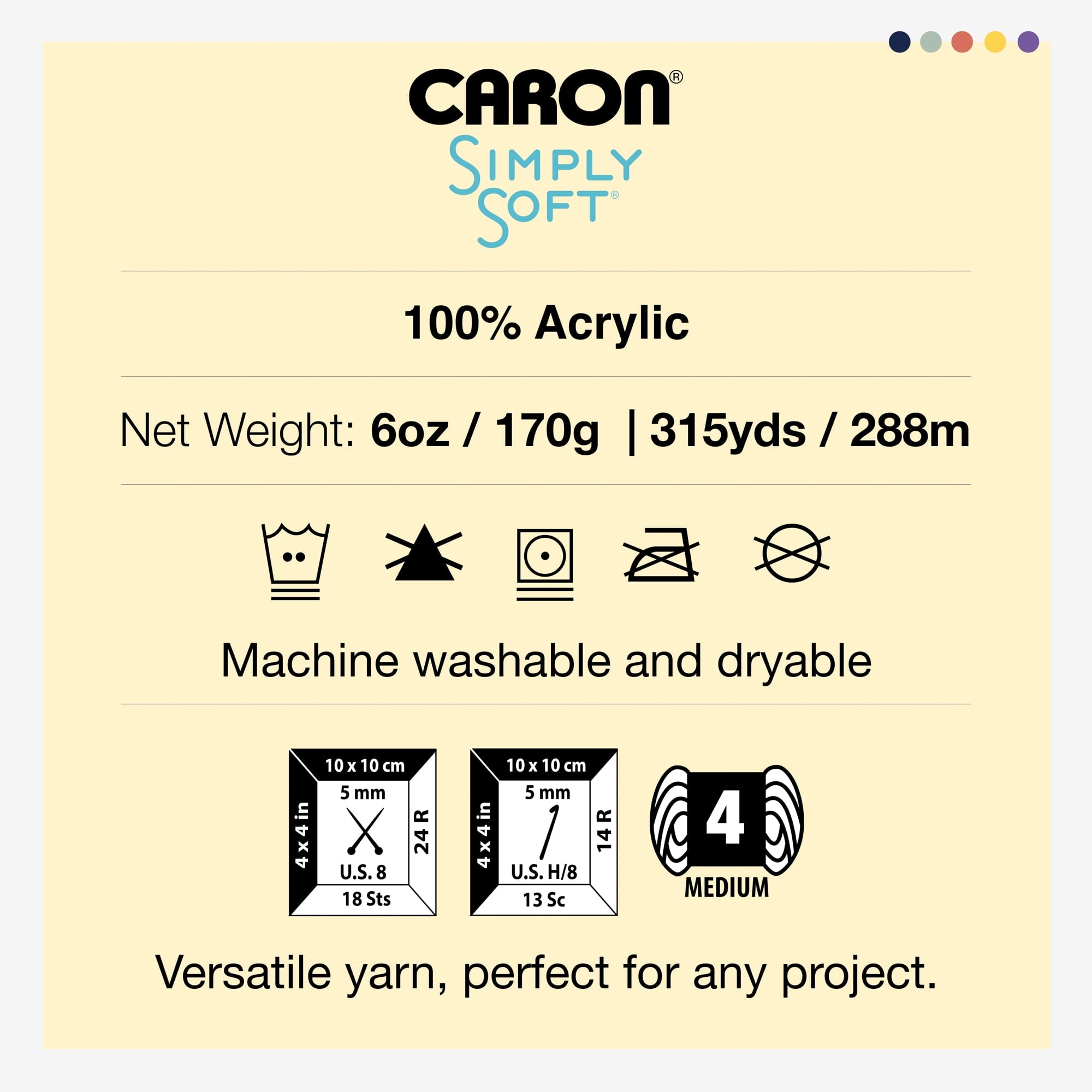 Caron® Simply Soft® Yarn, #4 Medium Acrylic Yarn, 6oz/170g, 315 yds, Soft Pink