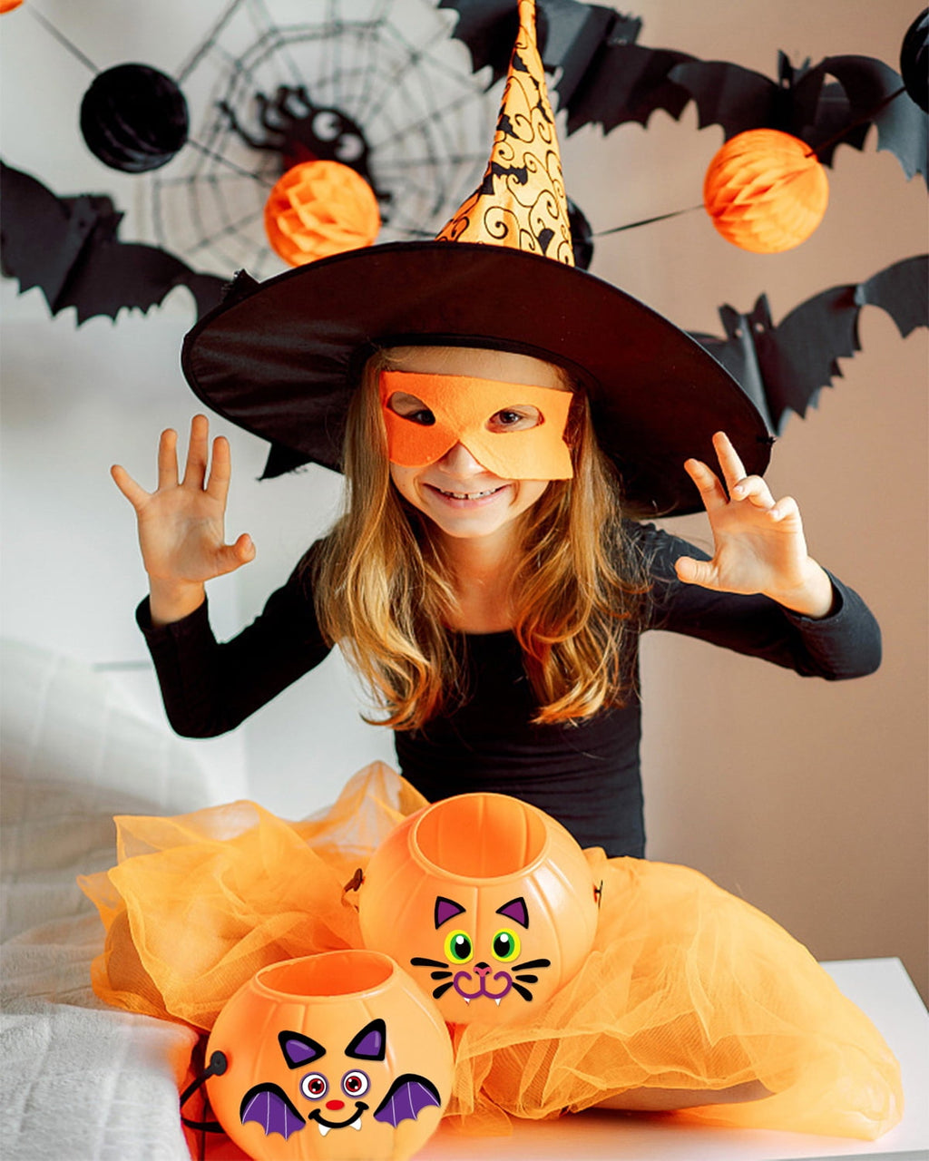 Ayieyill 64 Packs Halloween Stickers Pumpkin Decorating Stickers for Children , 32 Sheet Small Pumpkin Face Stickers for Halloween Party Supplies Trick or Treat Party Favors