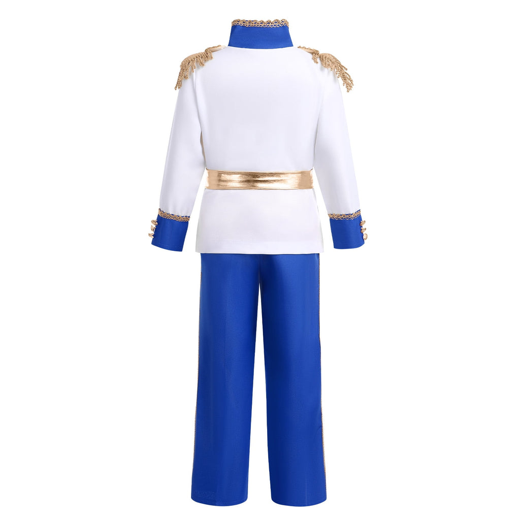 IBTOM CASTLE Boys Prince Charming Costume Halloween Cosplay Dress up Birthday Party Medieval Royal Prince Outfits for Toddler Child 3-4 Years Red 4pcs