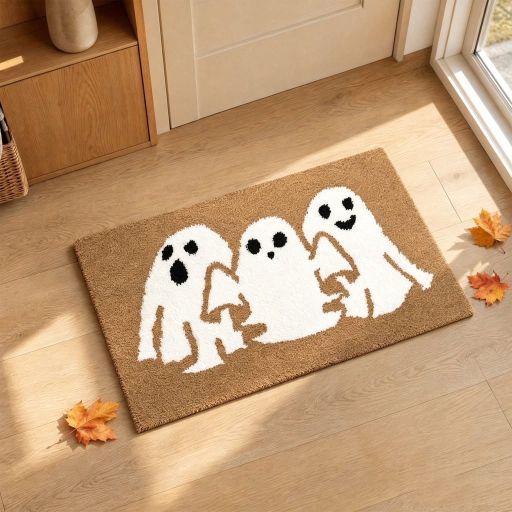 Halloween Doormat Vintage Retro Style Mat 23.6x15.7in Secure-Grip Absorbent Coir Look Entryway Rug for Front Porch Indoor Outdoor Decor by OVFUIZ
